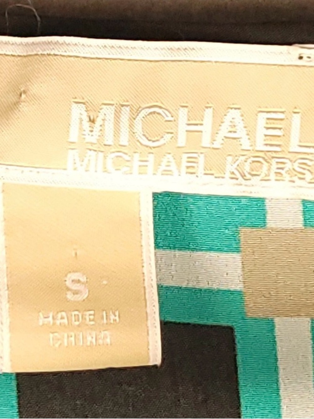 Michael Kors Teal and Black Geometric Stripe Maxi Dress Small - Picture 4 of 11